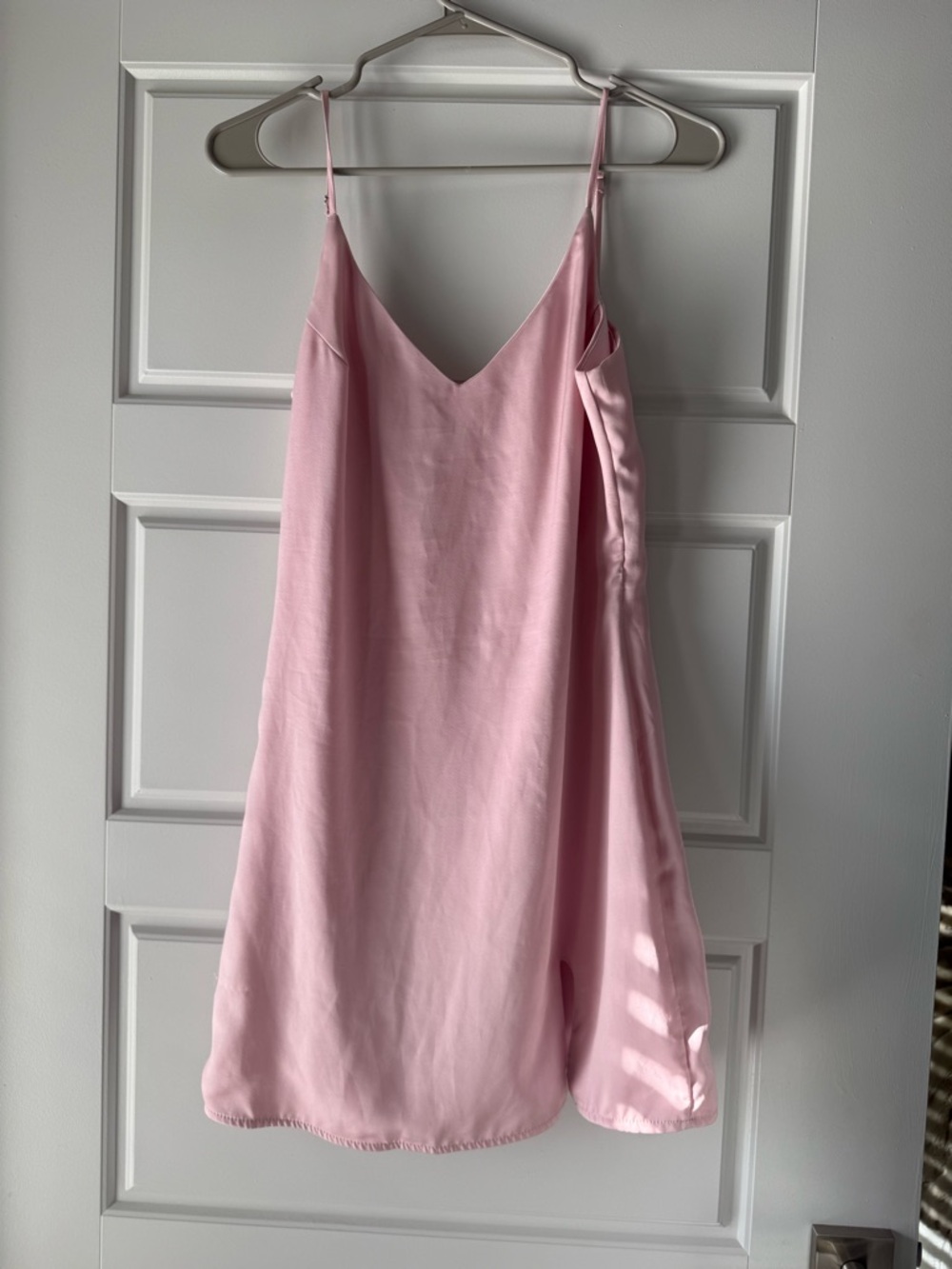 Slip Mini Dress in Light Pink - Casual Spaghetti Strap